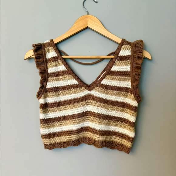 Madden NYC Knit 2-Piece Crop Top & Skirt Set Women’s Junior Crochet Boho Y2K - Picture 5 of 11